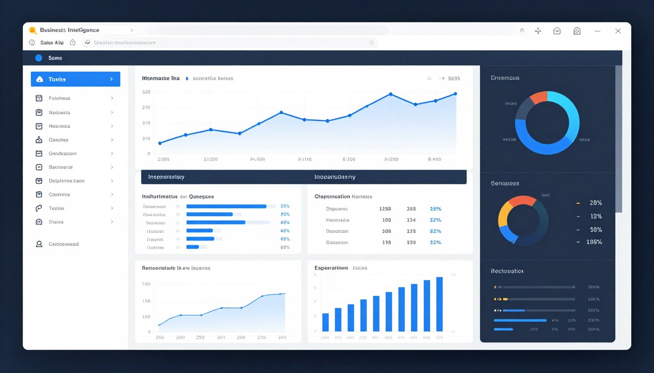 Business intelligence dashboard with KPIs and analytics