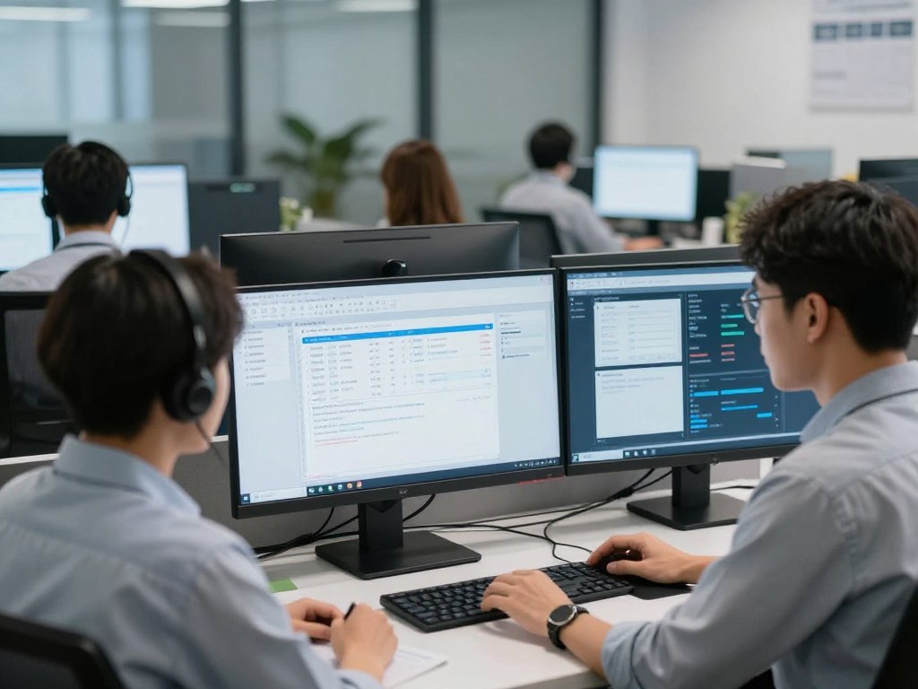 ERP support team providing technical assistance