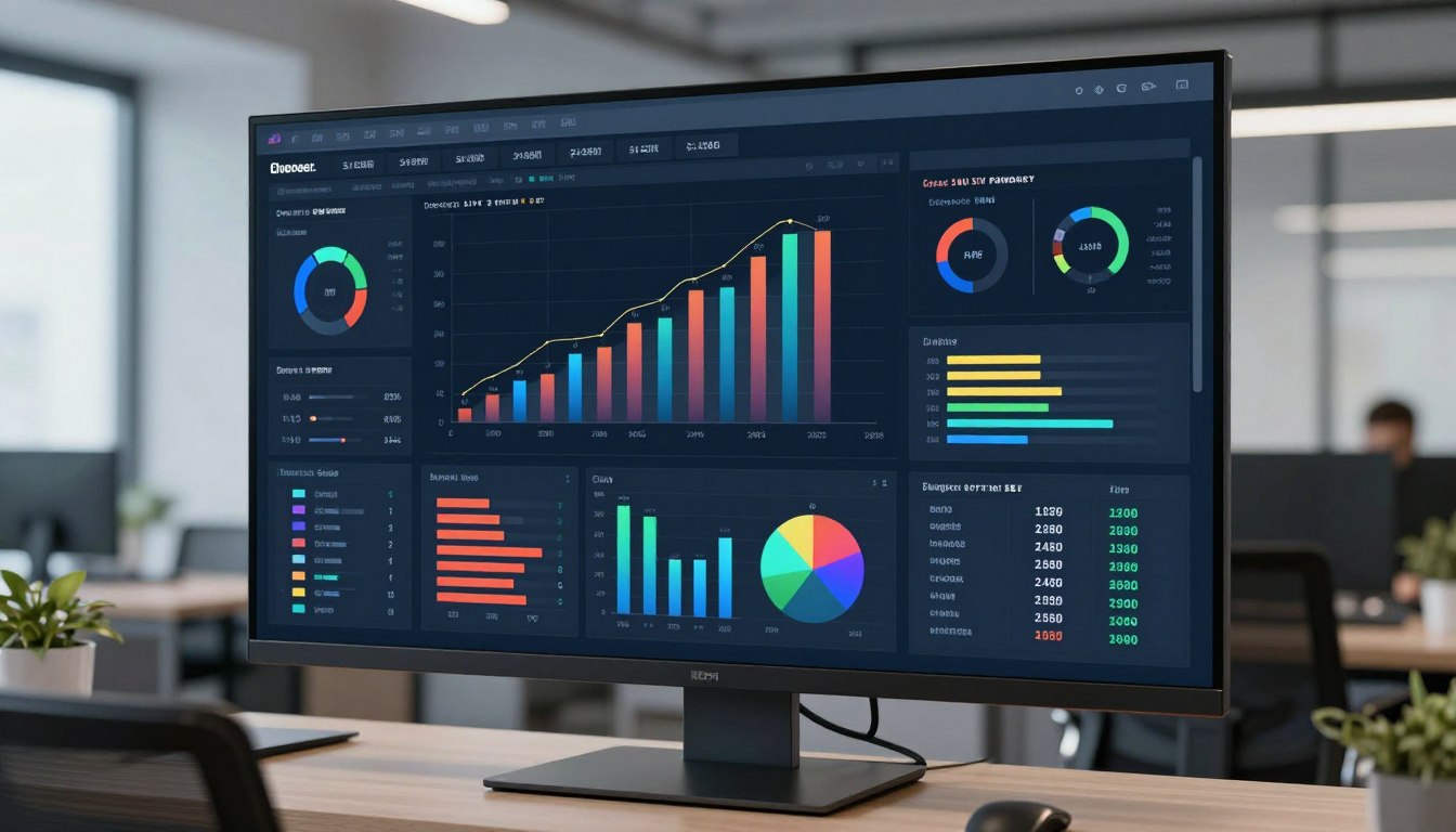 Real-time ERP dashboard showing live business metrics