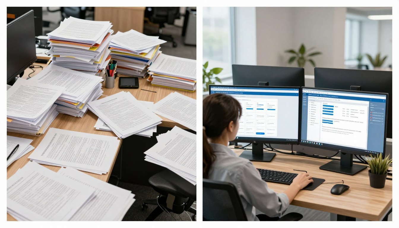 Before and after comparison of business operations with ERP implementation