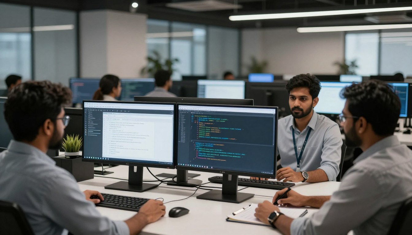 Software developers creating custom ERP solutions