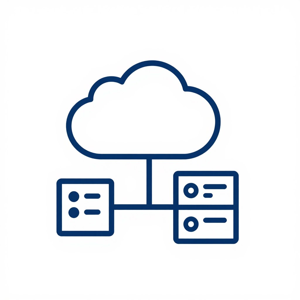Combined cloud and server icon for hybrid ERP systems