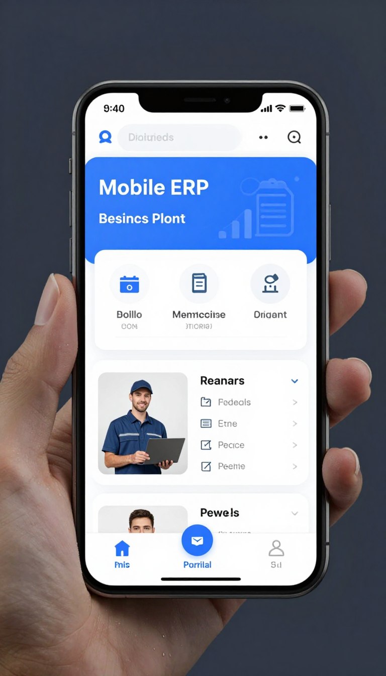 Mobile ERP application on smartphone and tablet devices
