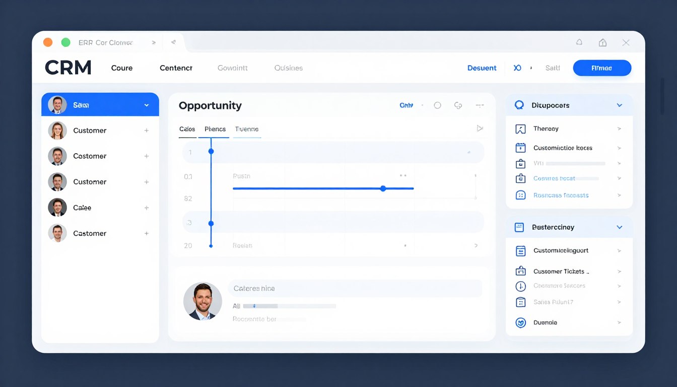 CRM module integrated with ERP showing customer interactions