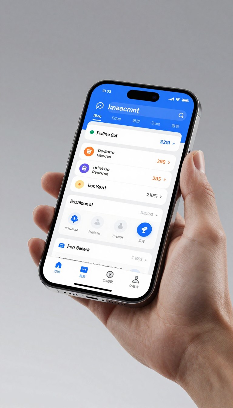 Modern smartphone displaying institute management mobile app
