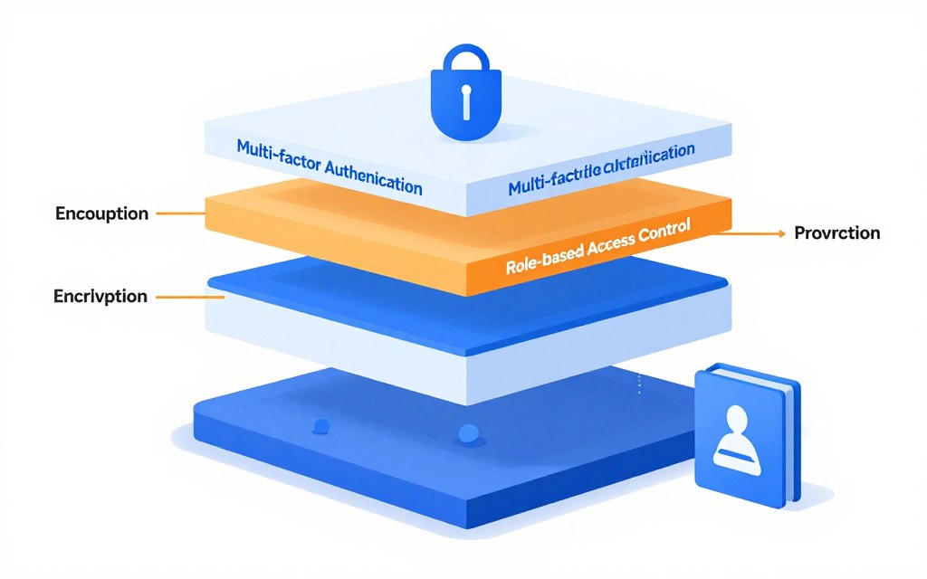 Multi-factor authentication and access control illustration
