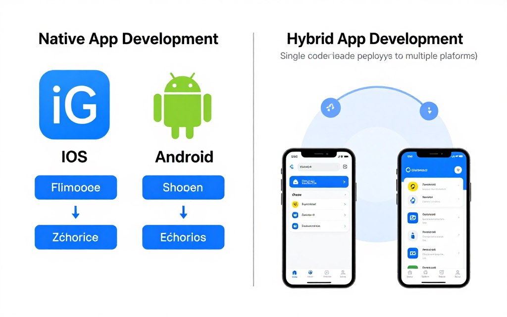 Comparison of native and hybrid mobile app development