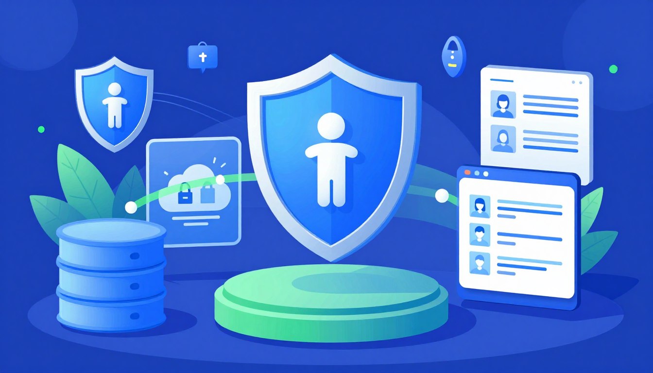 Cybersecurity concept with protected educational data