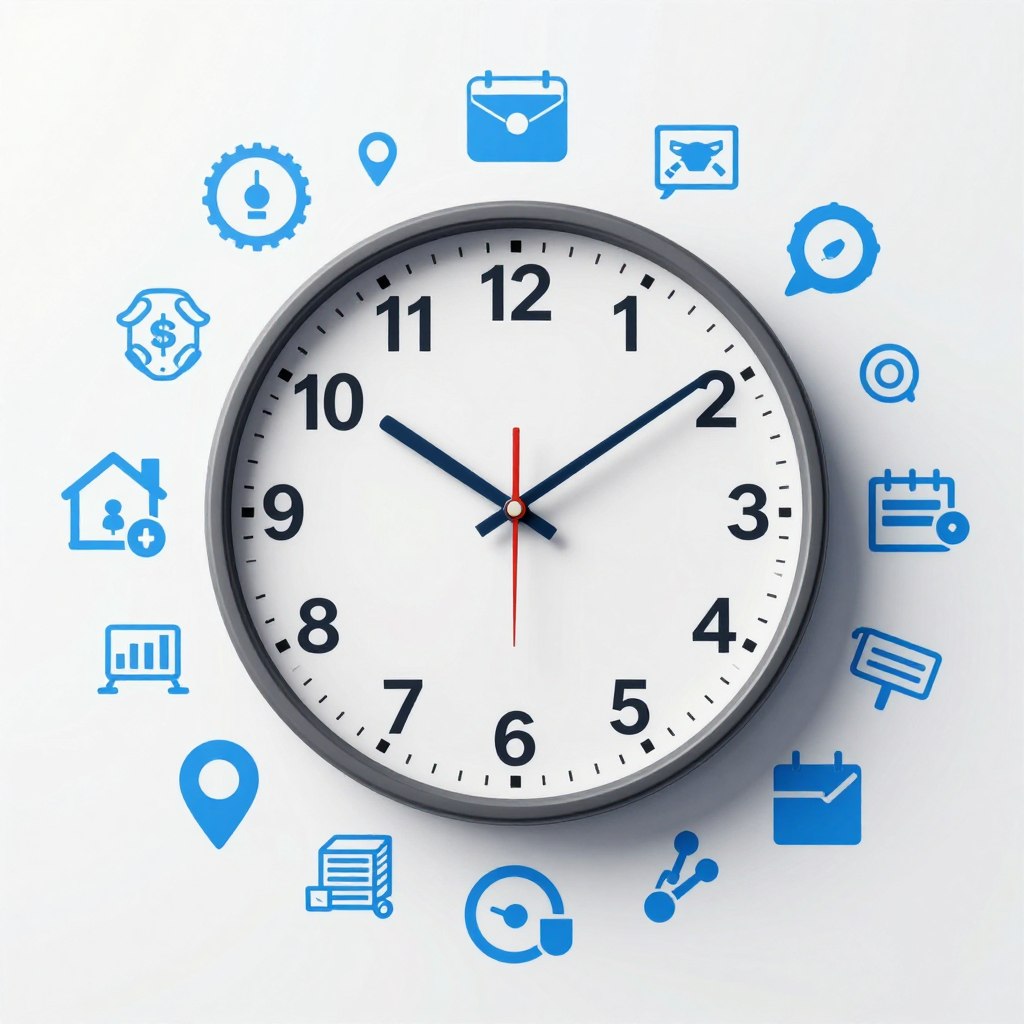 Clock showing time saved with automation