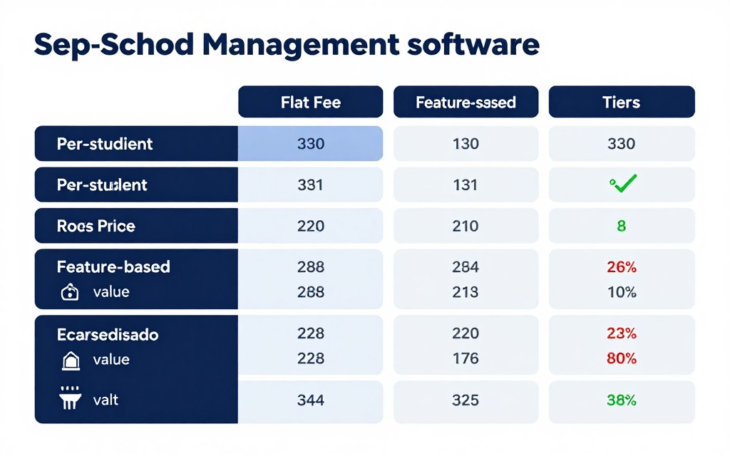 Pricing comparison chart for different software models