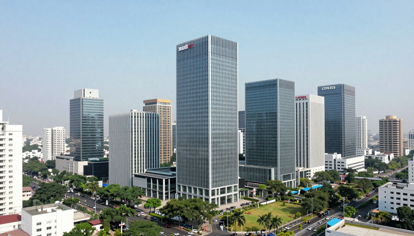 Noida cityscape with technology district buildings