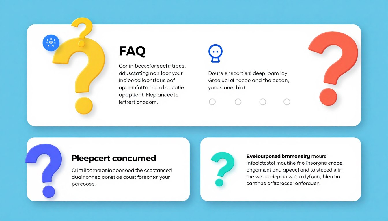 FAQ concept with question marks and information symbols