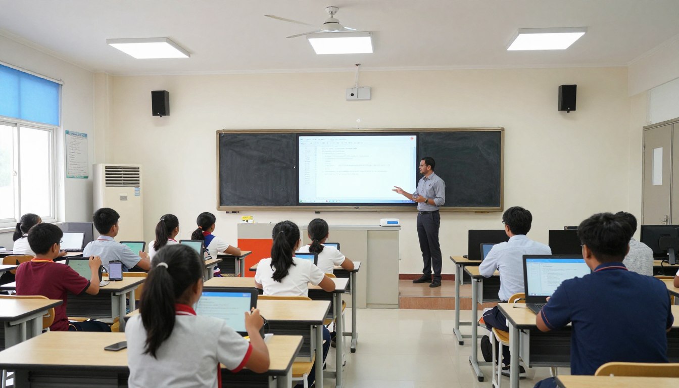 Modern digitally transformed school in Noida with technology integration