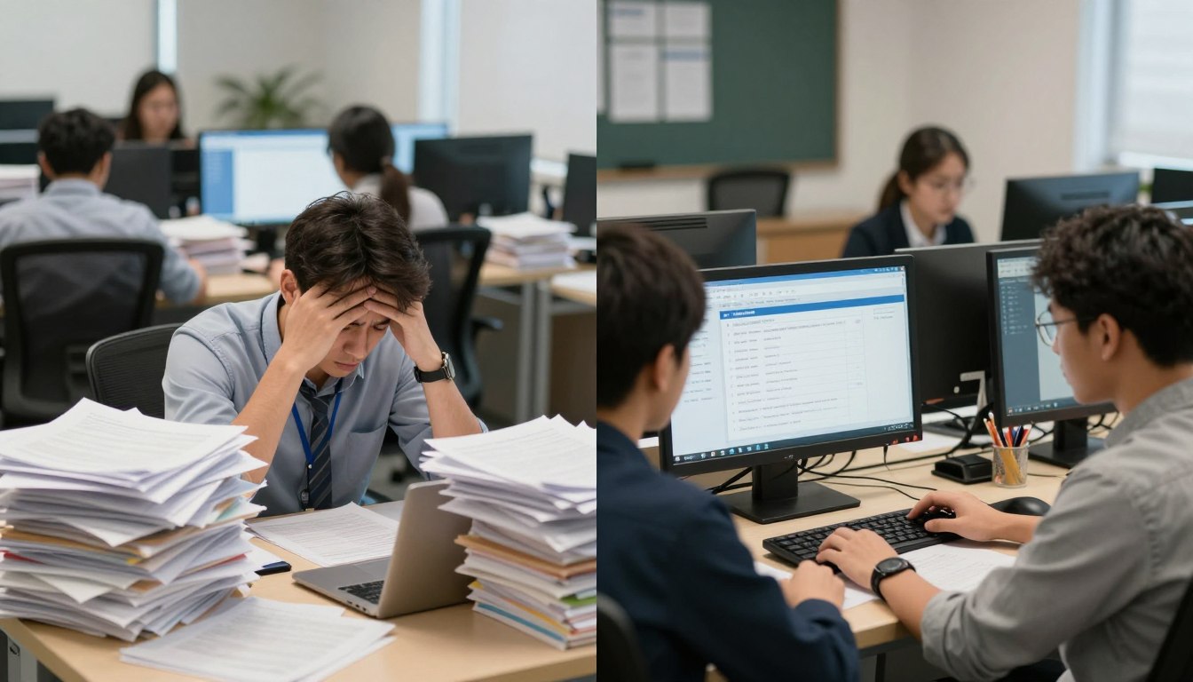 Automated workflows in school management software reducing manual work