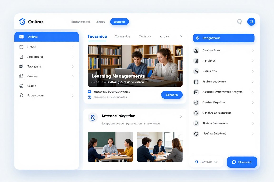 Learning management and academic features interface