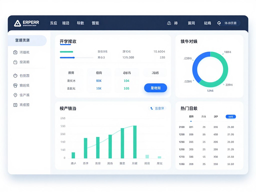 Enterprise school ERP software dashboard interface