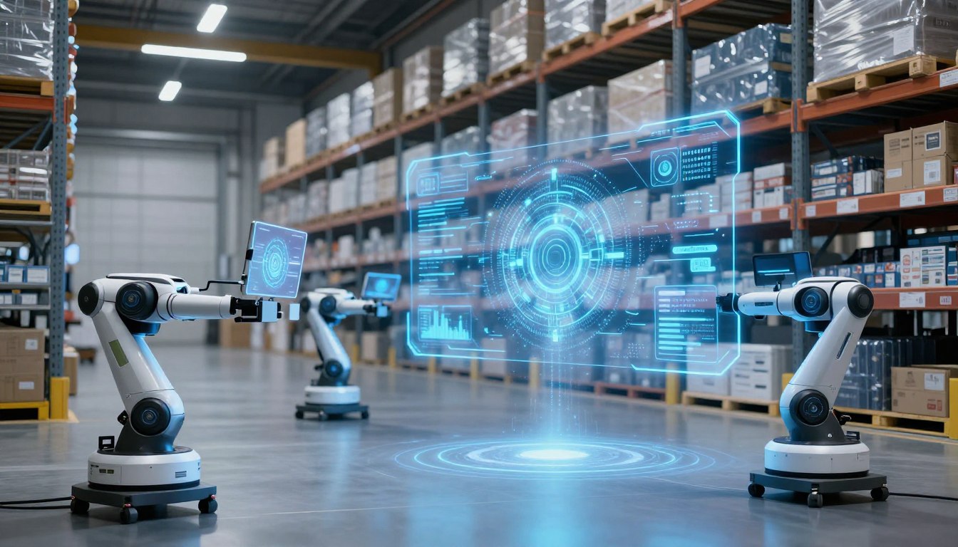 Future warehouse technology trends visualization