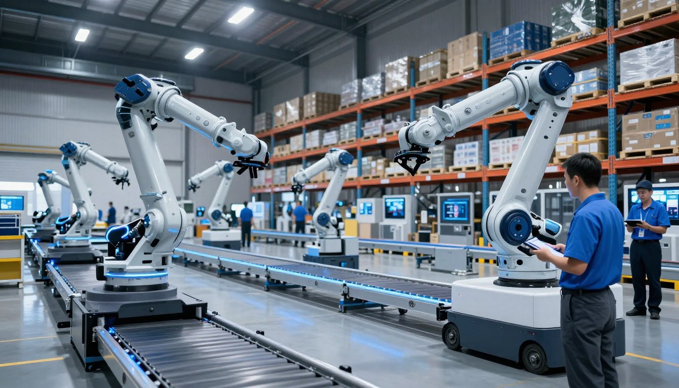 Warehouse Automation Software in Noida showing robotic systems